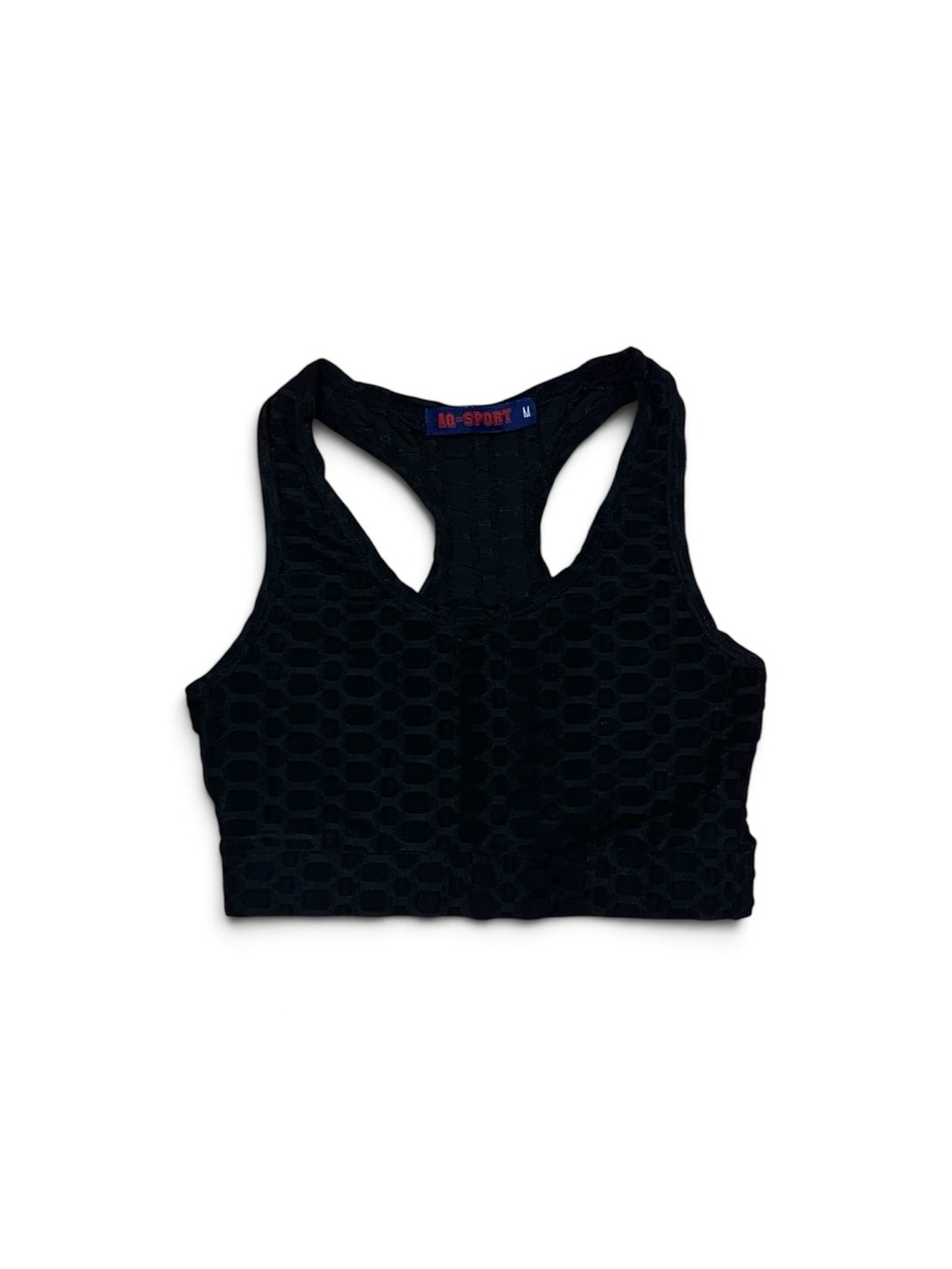 AQ-Sport Black Sports Bra / Crop Top Women’s Size Medium Fitness Gym Athletic